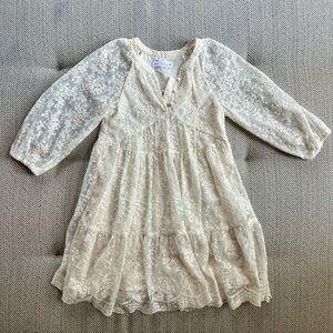New Zara Cream Lace Girls Dress, size 8